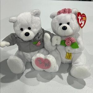 NWT Authentic Original Ty Beanie Babies “We Do” Wedding Bears